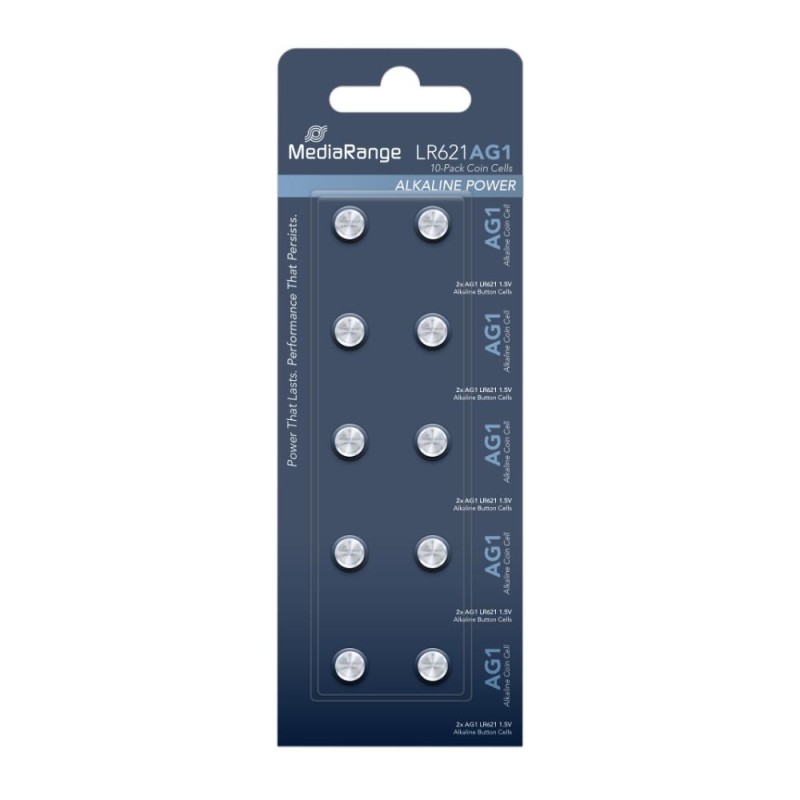 Αλκαλική Μπαταρία MediaRange Premium Coin Cells AG1 1.5V (LR621) (10 Pack) (MRBAT110) 364