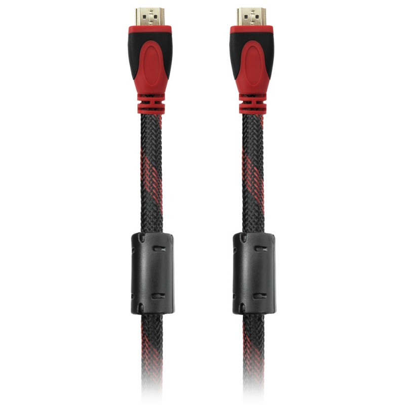 DETECH Καλώδιο HDMI - HDMI M / M, 15m, Πλεξούδα και Φερριτή - 18310