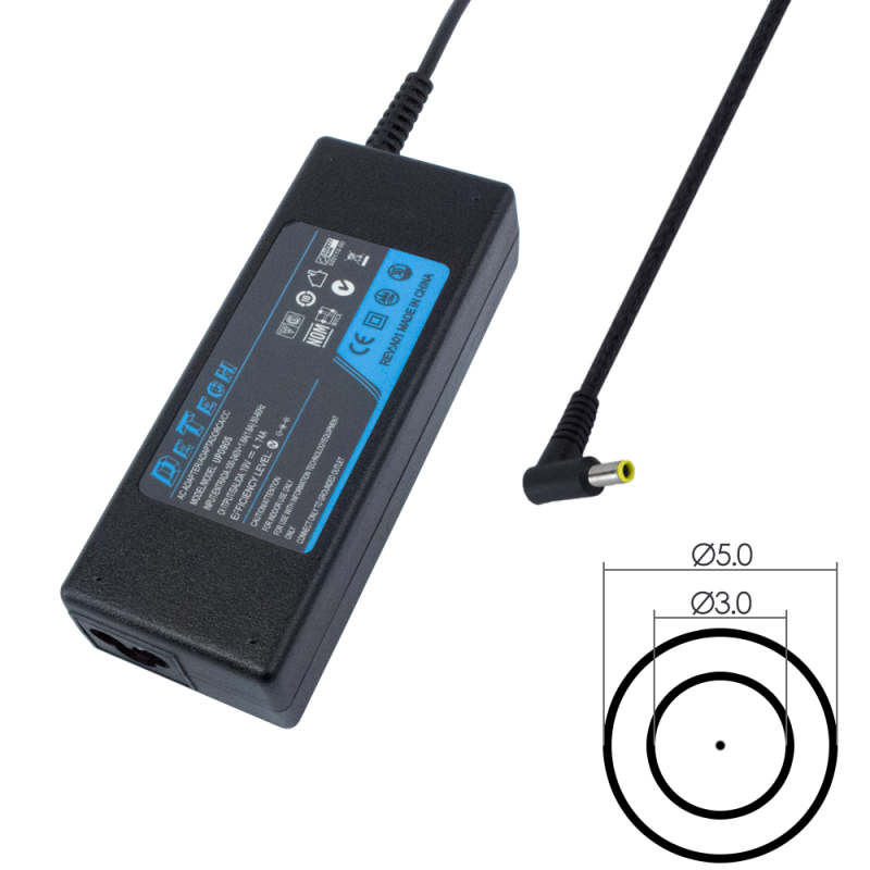DeTech Τροφοδοτικό Ρεύματος για Samsung 90W 19V/4.74A 5.0*3.0 with pin inside -272