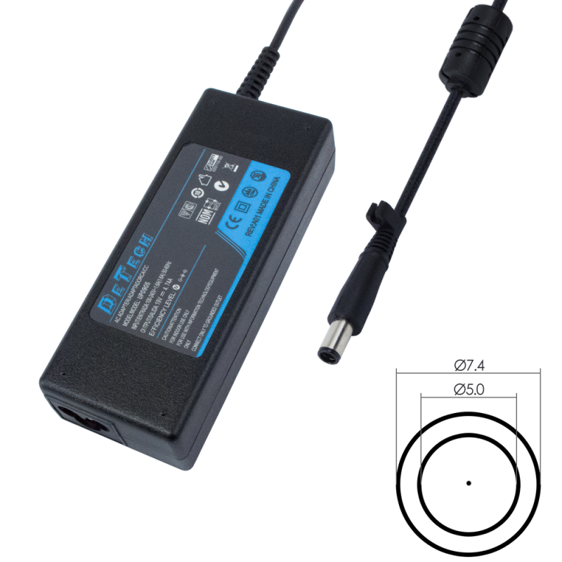 DeTech Τροφοδοτικό Ρεύματος για Dell 90W 19.5V 4.62A 7.4*5.0 -221