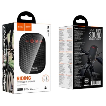 Hoco HC35 Φορητό Ηχείο 5W BT v5.4 TF CARD AUX USB FM 500mAh με Κλιπ Στήριξης Τιμονιού Μαύρο