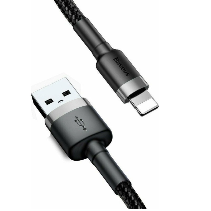 Baseus CALKLF-BG1 Cafule USB Lightning Καλώδιο 1,5A 2m Γκρι & Μαύρο