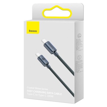 BASEUS Cable Type-C - Type-C, 1.2m, 100W, Crystal Shine (CAJY000601) /black