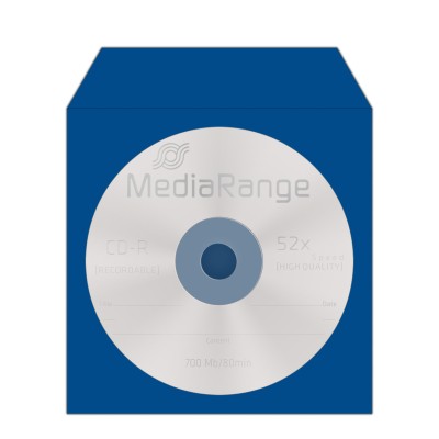 MediaRange Paper Sleeves for 1 Disc Assorted Colours 100 Pack (MRBOX67)