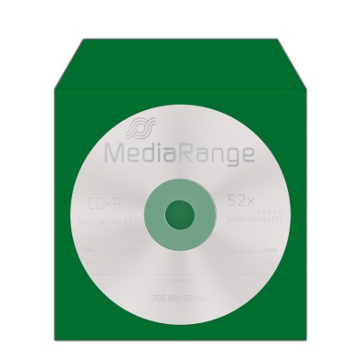MediaRange Paper Sleeves for 1 Disc Assorted Colours 100 Pack (MRBOX67)
