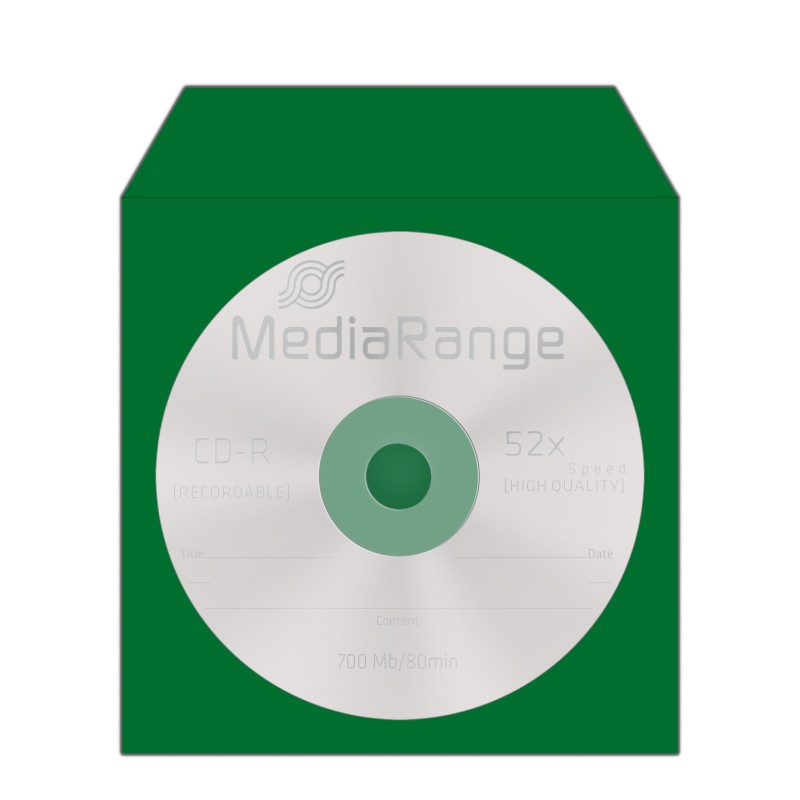 MediaRange Paper Sleeves for 1 Disc Assorted Colours 100 Pack (MRBOX67)