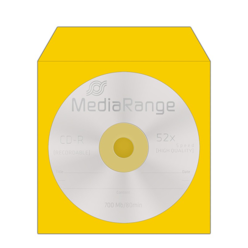 MediaRange Paper Sleeves for 1 Disc Assorted Colours 100 Pack (MRBOX67)