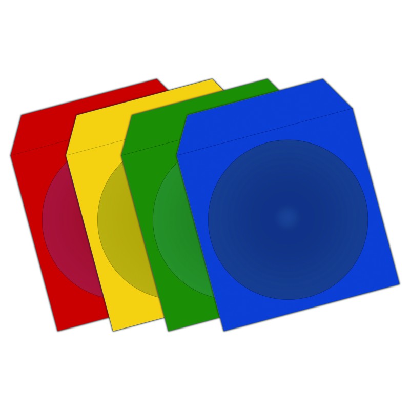 MediaRange Paper Sleeves for 1 Disc Assorted Colours 100 Pack (MRBOX67)