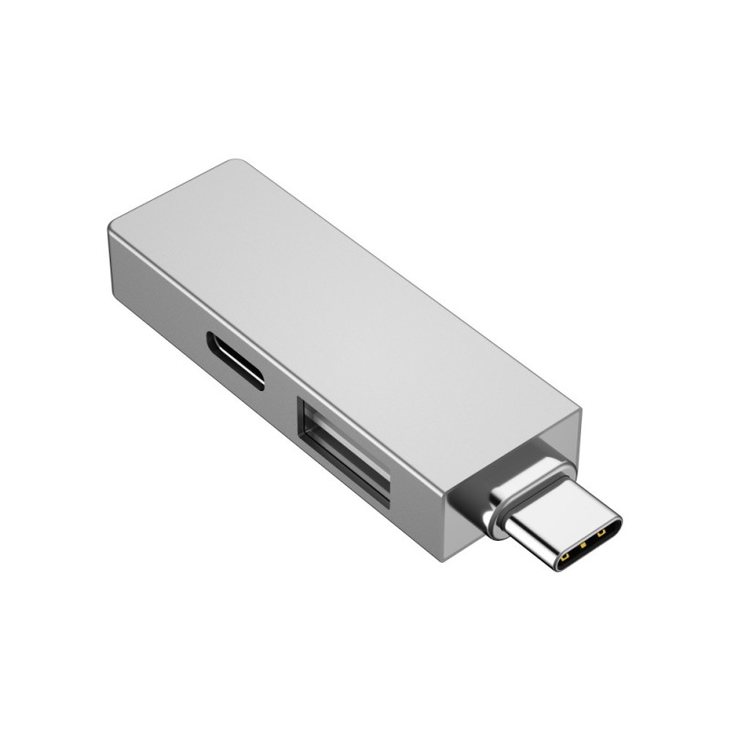 WiWu T02 Pro USB hub , Type-C, 3 ports, USB 3.0, Gray (17755)