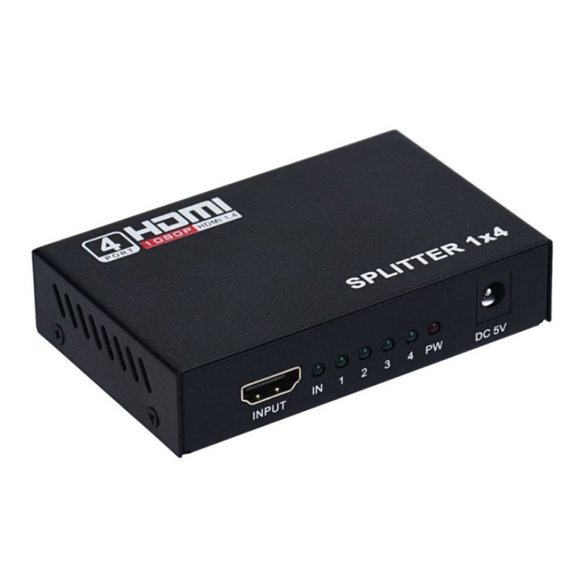 Detech Splitter HDMI to 4xHDMI with power supply,18263