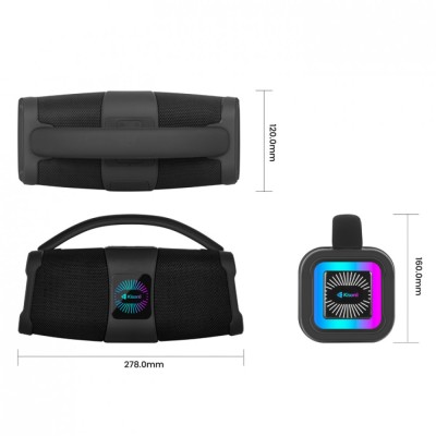 Kisonli К5 Ηχεἰο Bluetooth, USB, SD, AUX, FM, RGB, Μαυρο, 16W - 22293