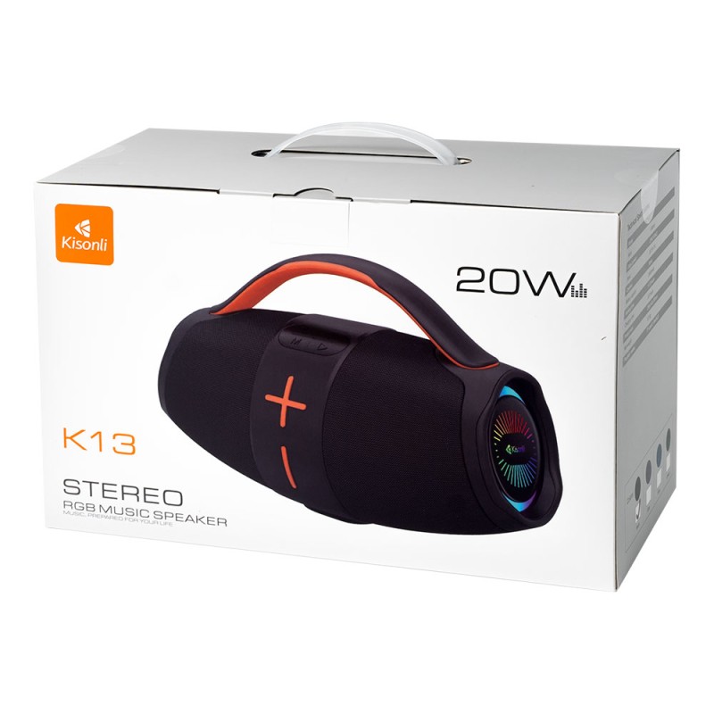 Kisonli К5 Ηχεἰο Bluetooth, USB, SD, AUX, RGB, Μαυρο, 20W- 22295