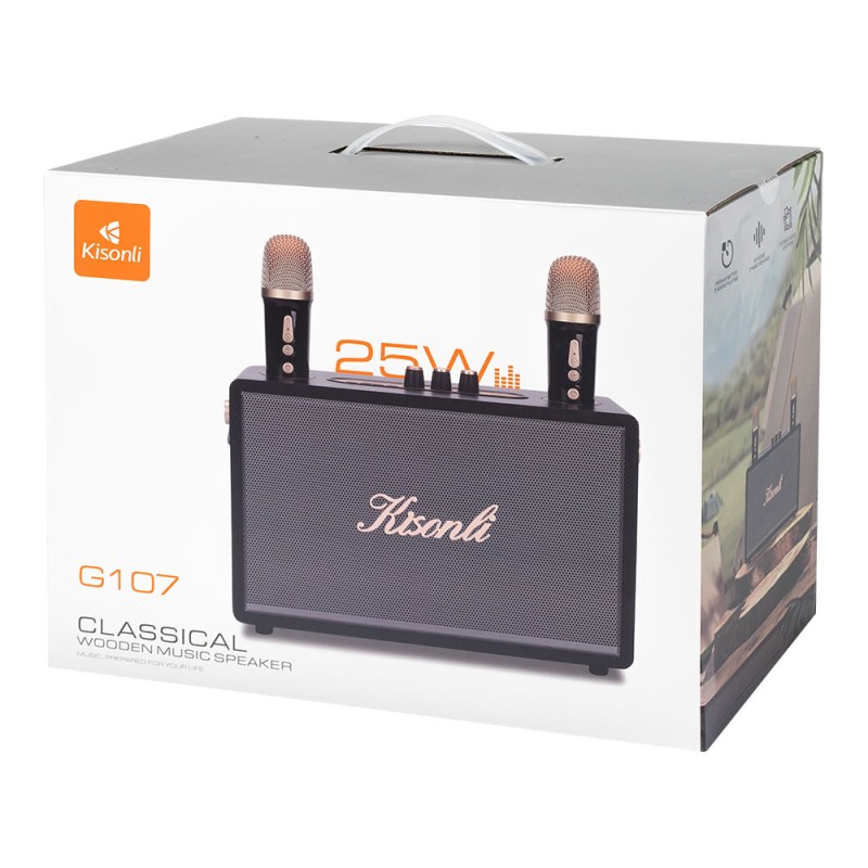 Kisonli Ηχεἰο G107, Karaoke, Bluetooth, USB, SD, AUX, 25W - 22305