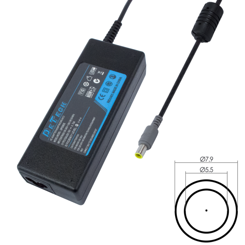 DeTech Τροφοδοτικό Ρεύματος για IBM 90W 20V/4.5A 7.9*5.5 with pin Inside -268