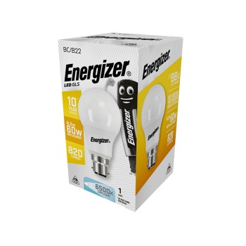 ΛΑΜΠΑ ENERGIZER S16602 ΛΕΥΚΗ ΣΥΣΚΕΥΑΣΙΑ LED GLS(A60) Β22 BAYONET 8,2W 820LM ΛΕΥΚΟ DAYLIGHT