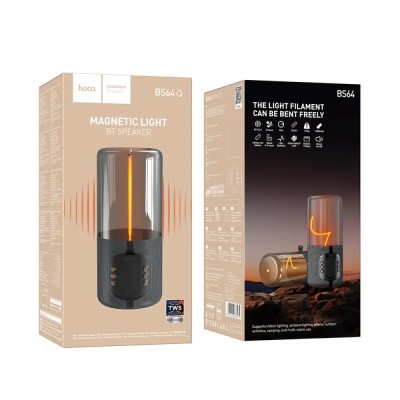 Hoco BS64 Rocker Φορητό Ηχείο Wireless V5.4 TWS 5W 1200mAh FM Micro SD USB AUX Γκρι