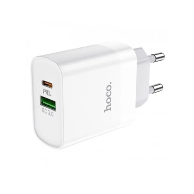 HOCO DC82 Φορτιστής Ταξιδίου 1xUSB-C PD20W 1xUSB-A 18W QC Λευκός