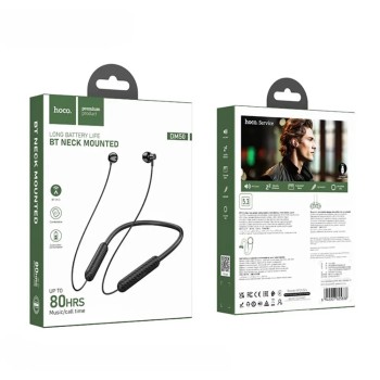 Hoco DM50 Bluetooth Hands Free Neckband Lightweight v5.3 Διάρκεια Μπαταρίας 500mAh 80 Ώρες Αναπαραγωγής Μαύρα