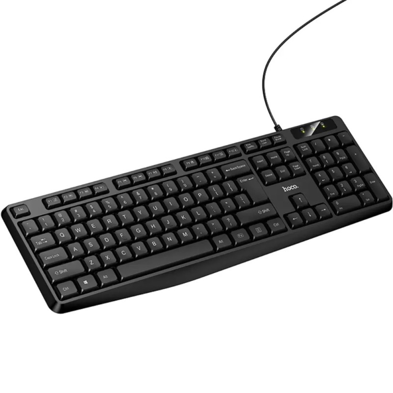 Hoco GM60 Ενσύρματο Πληκτρολόγιο Cool 104 Πλήκτρα Splash Proof με USB-A Καλώδιο 1.45m Μαύρο