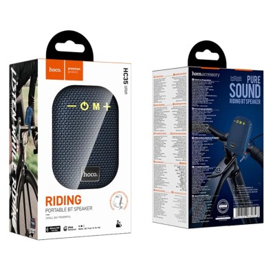 Hoco HC35 Φορητό Ηχείο 5W BT v5.4 TF CARD AUX USB FM 500mAh με Κλιπ Στήριξης Τιμονιού Μπλε