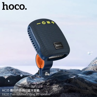 Hoco HC35 Φορητό Ηχείο 5W BT v5.4 TF CARD AUX USB FM 500mAh με Κλιπ Στήριξης Τιμονιού Μπλε