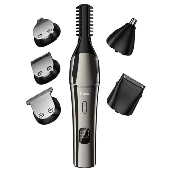 HOCO HP26 Hair Clipper Set 6 in 1 Κουρευτική Μηχανή - Metal Gray