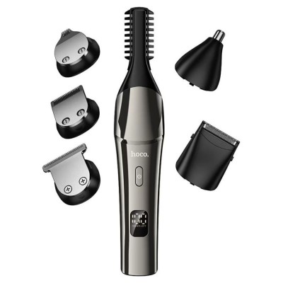 HOCO HP26 Hair Clipper Set 6 in 1 Κουρευτική Μηχανή - Metal Gray