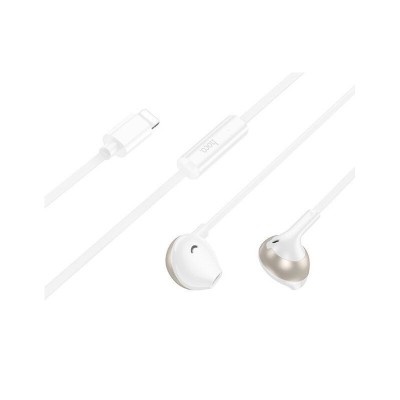 Hoco M115 Hands Free Sagacious Lightning Universal Earphones Hi-Fi Stereo με Μικρόφωνο Λευκά 1.2m