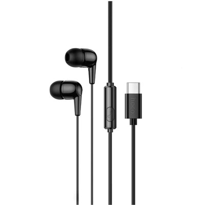 Hoco M97 Hands Free Enjoy Universal Earphones Stereo Bass USB-C με Μικρόφωνο Συμβατά με Όλες τις Συσκευές USB-C Μαύρο 1.2m