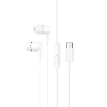 Hoco M97 Hands Free Enjoy Universal Earphones Stereo Bass USB-C με Μικρόφωνο USB-C Λευκό 1.2m