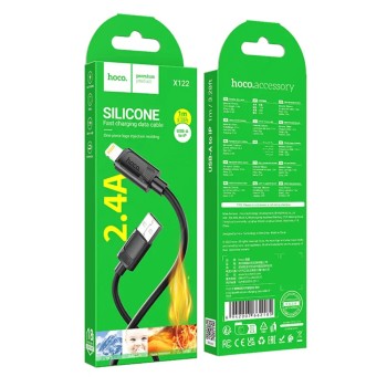Hoco X122 Καλώδιο USB-A σε Lightning 2.4A Fast Charging Μαύρο 1m