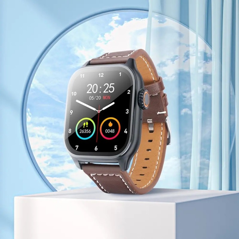 Hoco Y17 Smartwatch IP67 IPS Οθόνη 2.03" 300mAh V5.0 με Δυνατότητα Κλήσεων Μαύρο