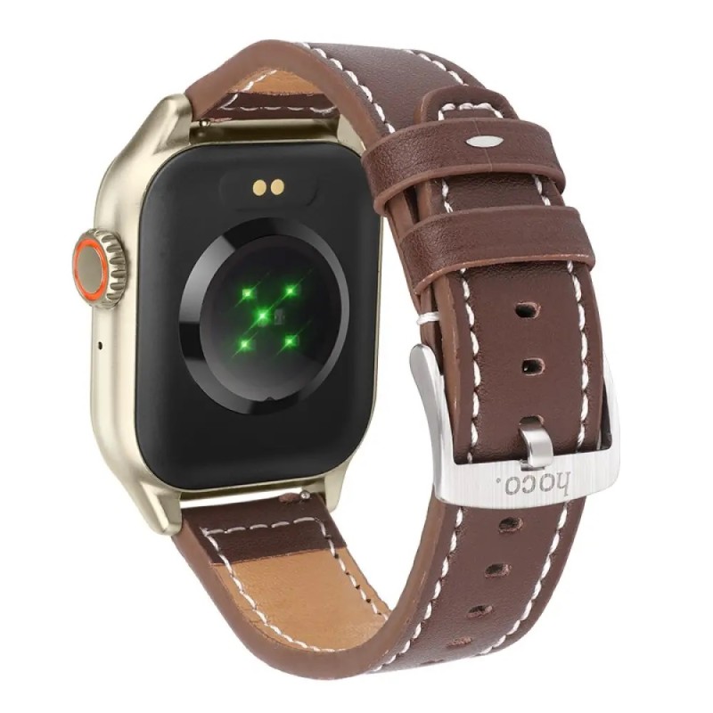 Hoco Y17 Smartwatch IP67 IPS Οθόνη 2.03" 300mAh V5.0 με Δυνατότητα Κλήσεων Χρυσαφί