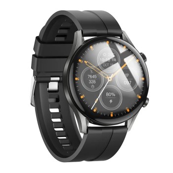 Hoco Y7 Pro Smartwatch 1.39" Bluetooth v5.0 240mAh IP67 με Δυνατότητα Κλήσεων Silicon Band Μαύρο