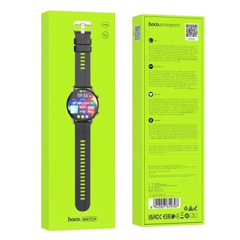Hoco Y7 Pro Smartwatch 1.39" Bluetooth v5.0 240mAh IP67 με Δυνατότητα Κλήσεων Silicon Band Μαύρο