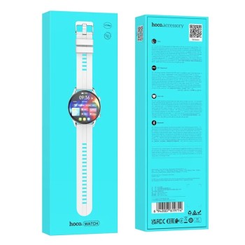 Hoco Y7 Pro Smartwatch 1.39" Bluetooth v5.0 240mAh IP67 με Δυνατότητα Κλήσεων Silicon Band Ασημί