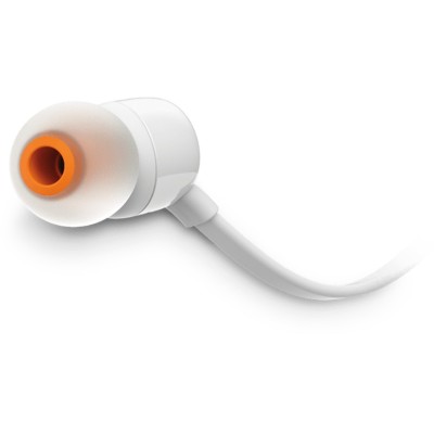 JBL T110, InEar Universal Headphones 1-button Mic/Remote (White)