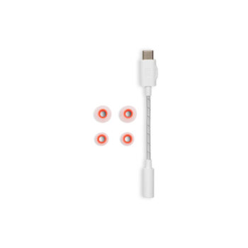 JBL Quantum 50C, InEar Wired Gaming Headphones, USB-C Dongle (White)