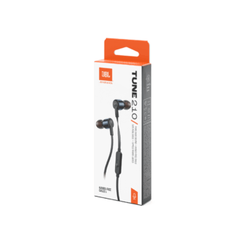 JBL T210E, InEar Universal Headphones 1-button Mic/Remote (Black)