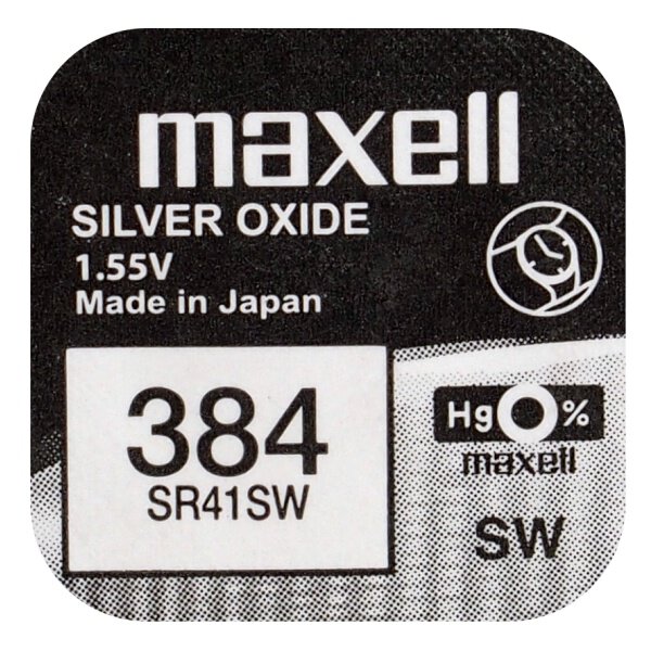 Maxell Mini Silver Battery 384/392/SR 41 SW/SR 736 SW/G3