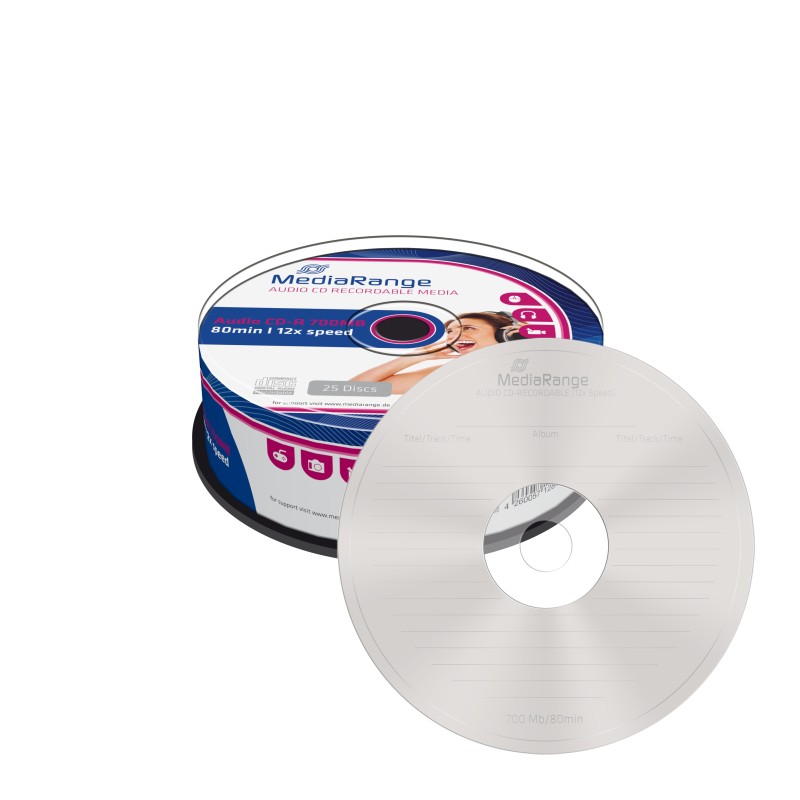 MediaRange Audio CD-R 80' 700MB 12x Cake Box x 25 (MR223)