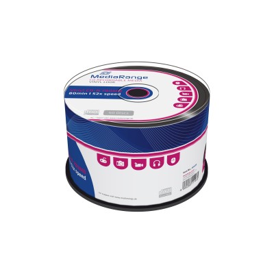 MediaRange Vinyl CD-R 80' 700MB 52x Black dye Cake x 50 (MR225)