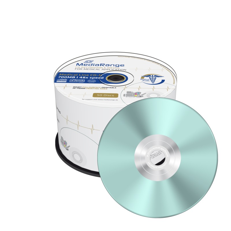 MediaRange Medical Line CD-R 80' 700MB 48x Inkjet Fullsurface printable, Cake x 50 (MR229)
