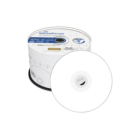MediaRange Medical Line CD-R 80' 700MB 48x Inkjet Fullsurface printable, Cake x 50 (MR229)