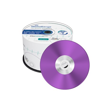 MediaRange Medical Line DVD-R 120' 4.7GB 16x Inkjet Fullsurface Printable Cake Box x 50 (MR429)