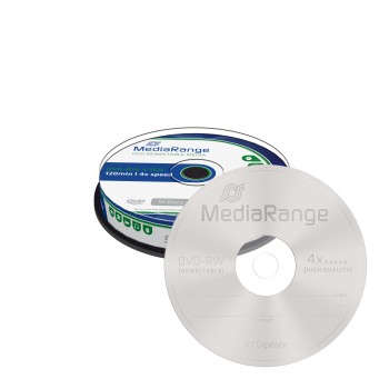 MediaRange DVD-RW 120' 4.7GB 4x Rewritable Cake Box x 10 (MR450)