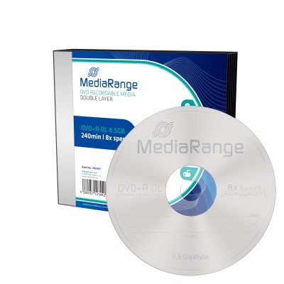 MediaRange DVD+R Dual Layer 240' 8.5GB 8x Slimcase Pack x 5 (MR465)
