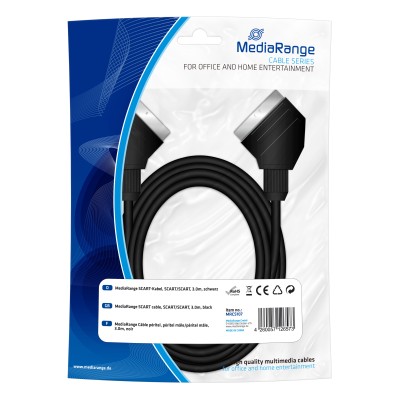 Καλώδιο MediaRange SCART/SCART 3.0M Black (MRCS107)