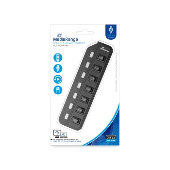 MediaRange Usb Hub 7-Port Usb 2.0 (Black) (MRCS504)