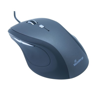 MediaRange Optical Mouse 800, 1200, 1600 and 2400 dpi (Black/Grey, Wired) (MROS202)